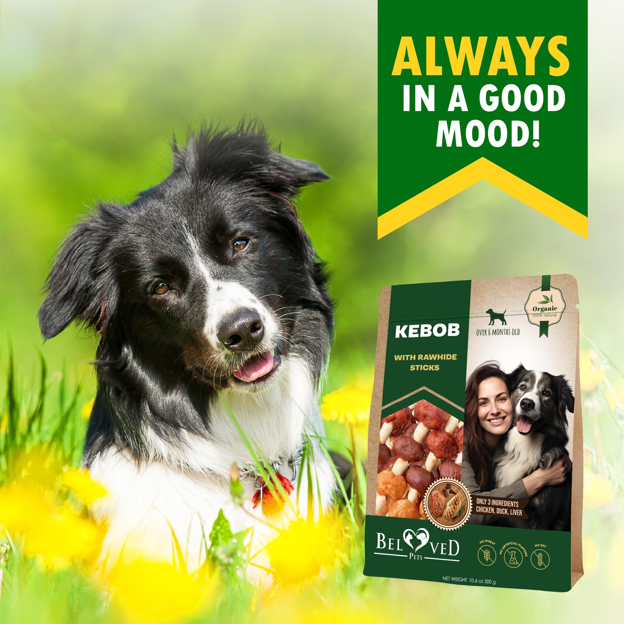 Beloved Pets duck-chicken-meat-wrap-closeup reveals real-meat flavor in a chew