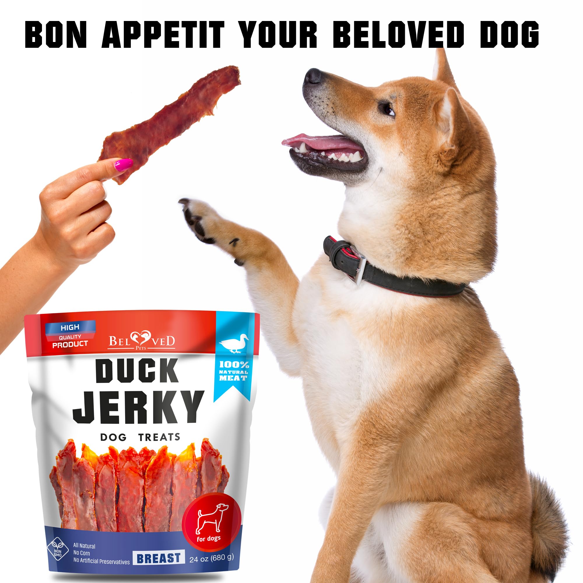 Beloved Pets Grain-Free Dog Treats closeup—digestible, grain-free chews for sensitive stomachs.