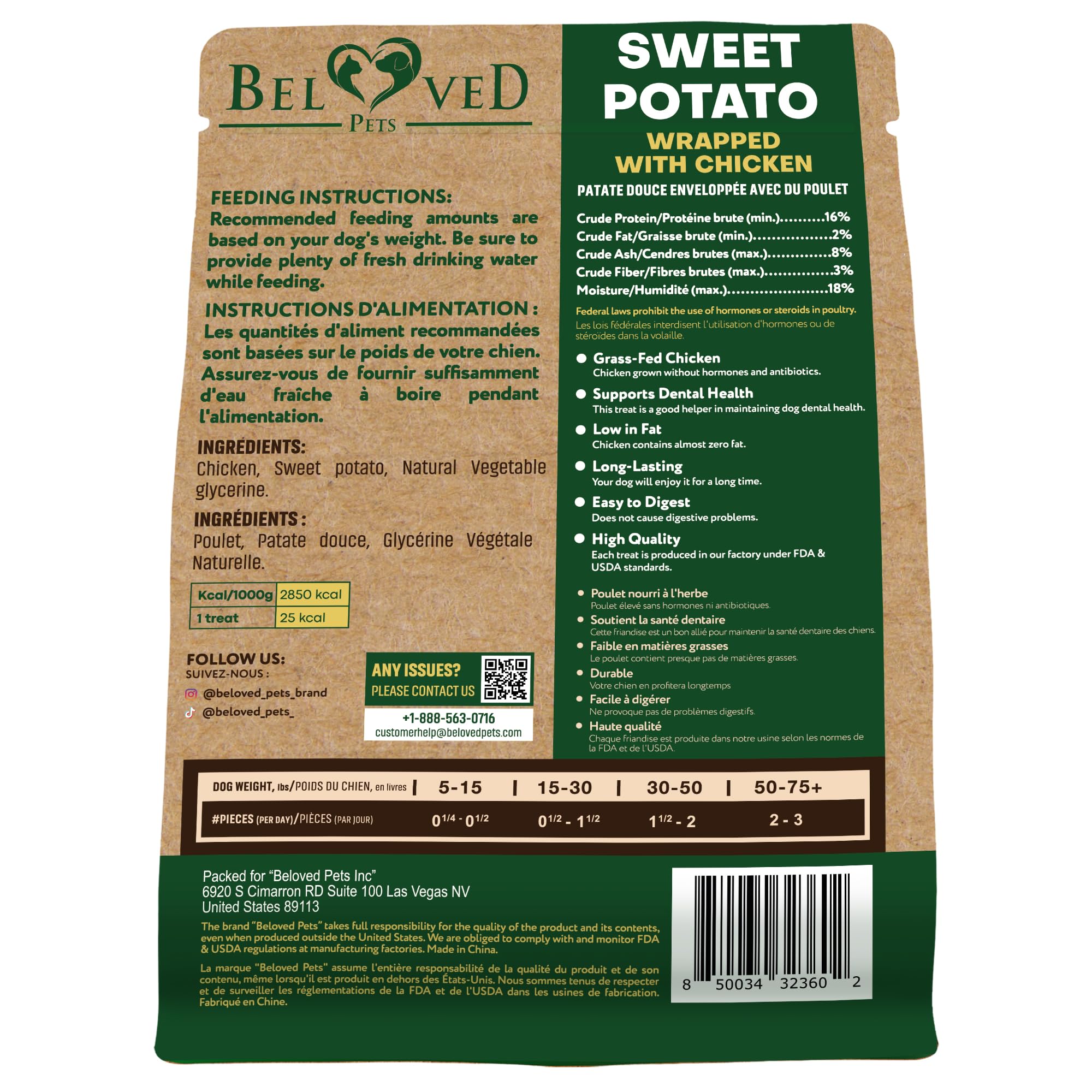 Beloved Pets premium masticables para perros, recompensa duradera para entrenar