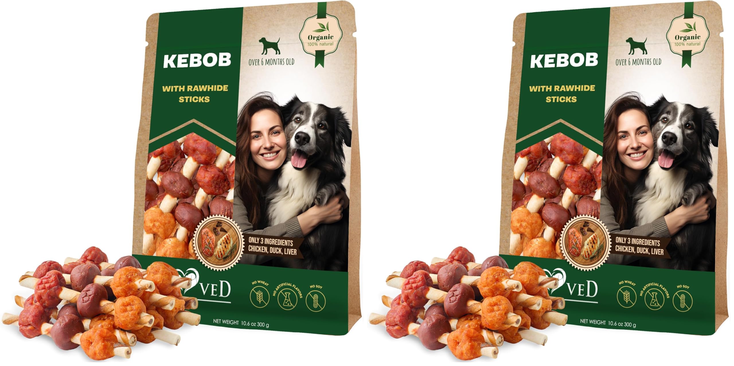 Beloved Pets rawhide kabobs-duck-chicken-11oz-pack-1 shows durable chew for training rewards