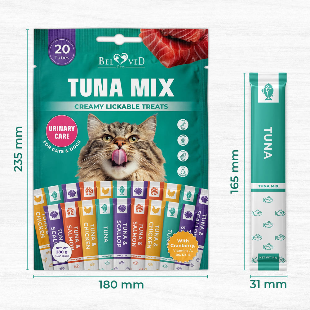 Beloved Pets tubos interactivos para alimentar gatos y perros pequeños.