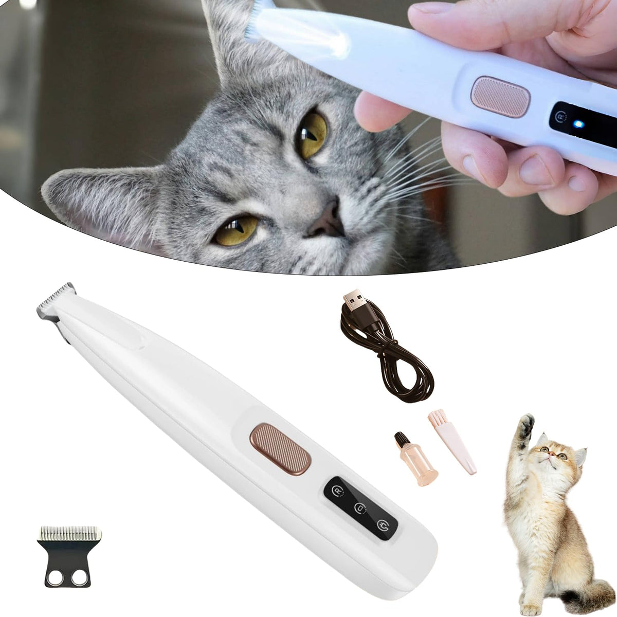Belvedir Cat Grooming Trimmer focused on paws for neat, comfortable trimming.