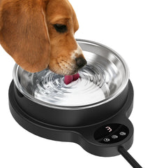BEMOKURI outdoor heated water bowl demonstrates winter hydration for outdoor pets.