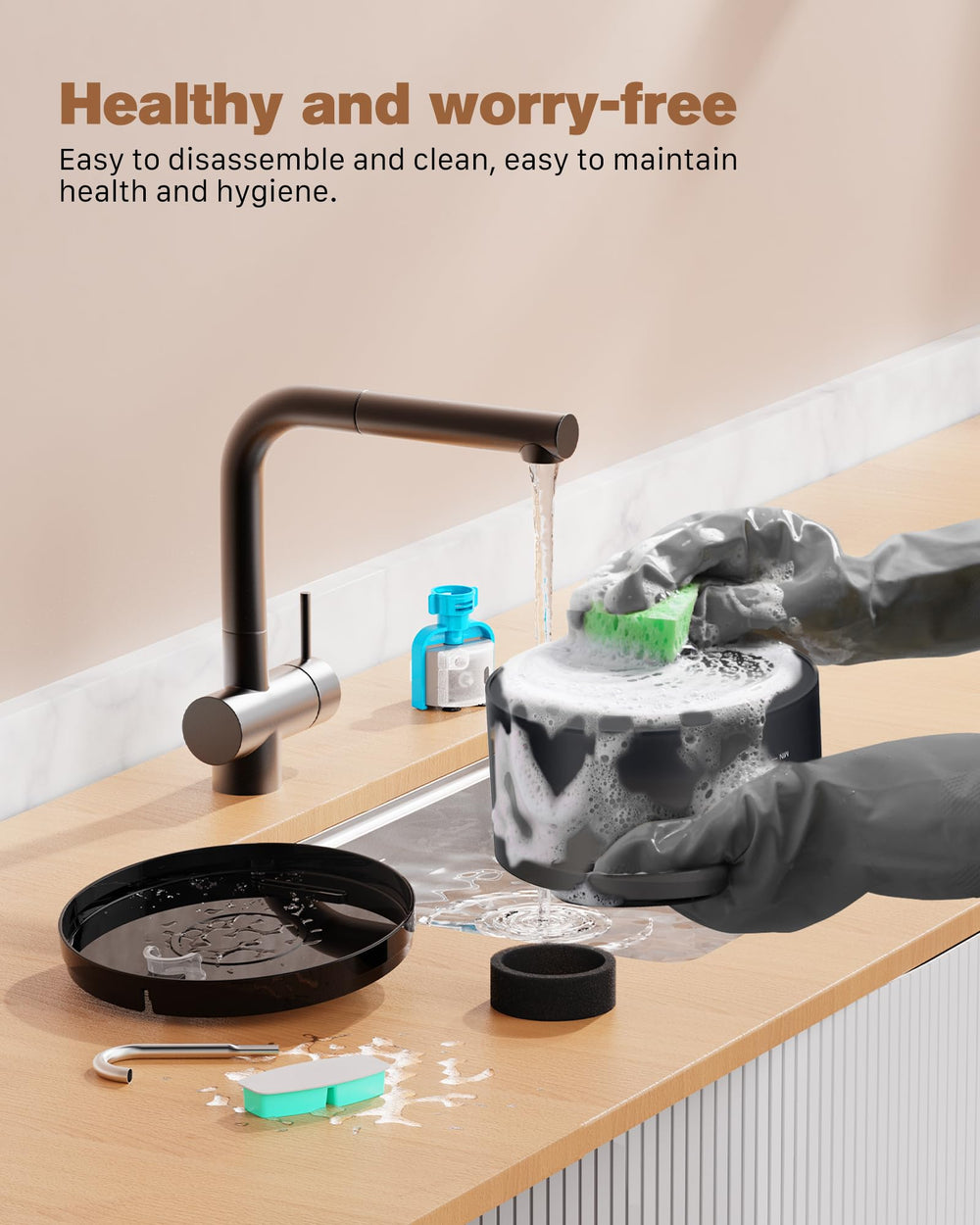 BEMOONY cat fountain easy-clean design simplifies maintenance.