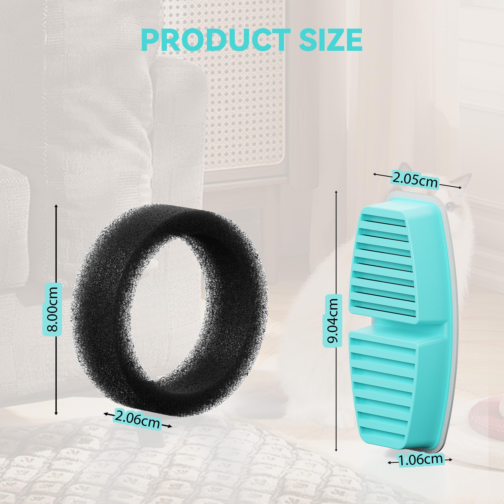 BEMOONY cat fountain filter soak-before-use reduces carbon dust