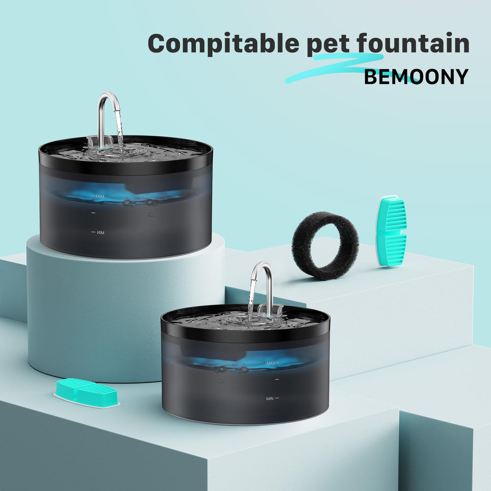 BEMOONY cat fountain filter sponge layer captures hair and debris