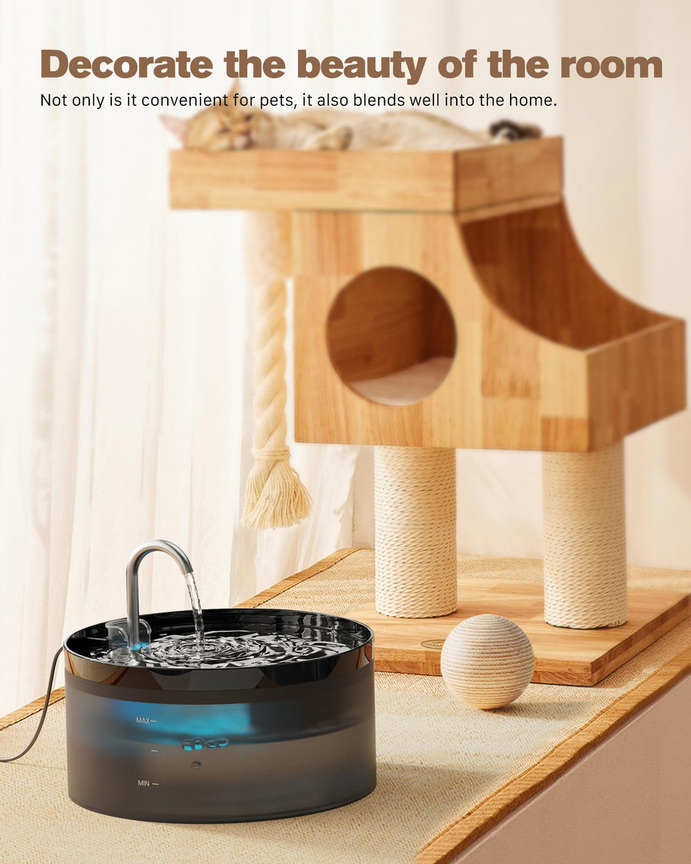 BEMOONY cat water fountain spout design attracts drinking behavior