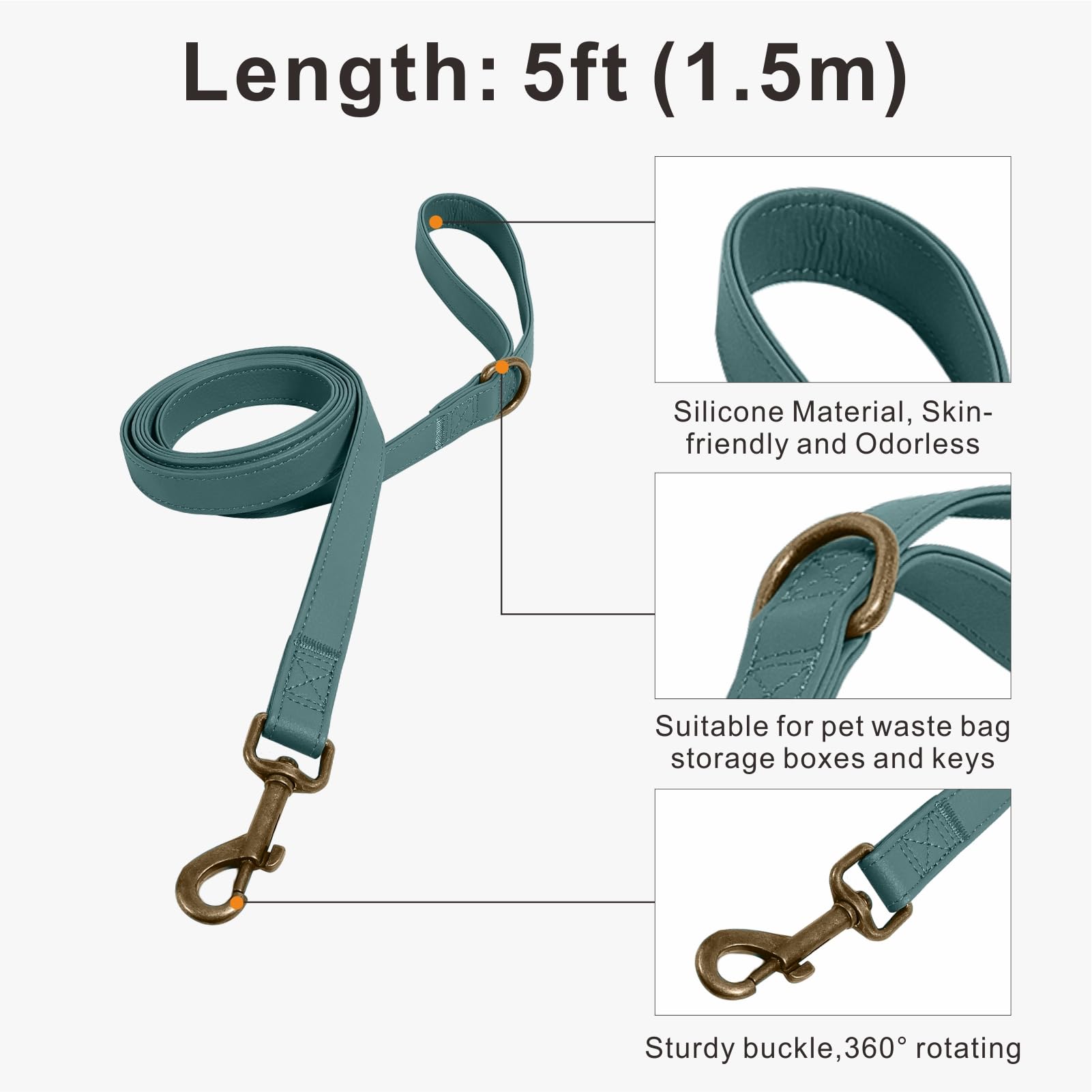 Ben & Fellows leather-look silicone texture collar illustrates stylish, durable design without cracking.