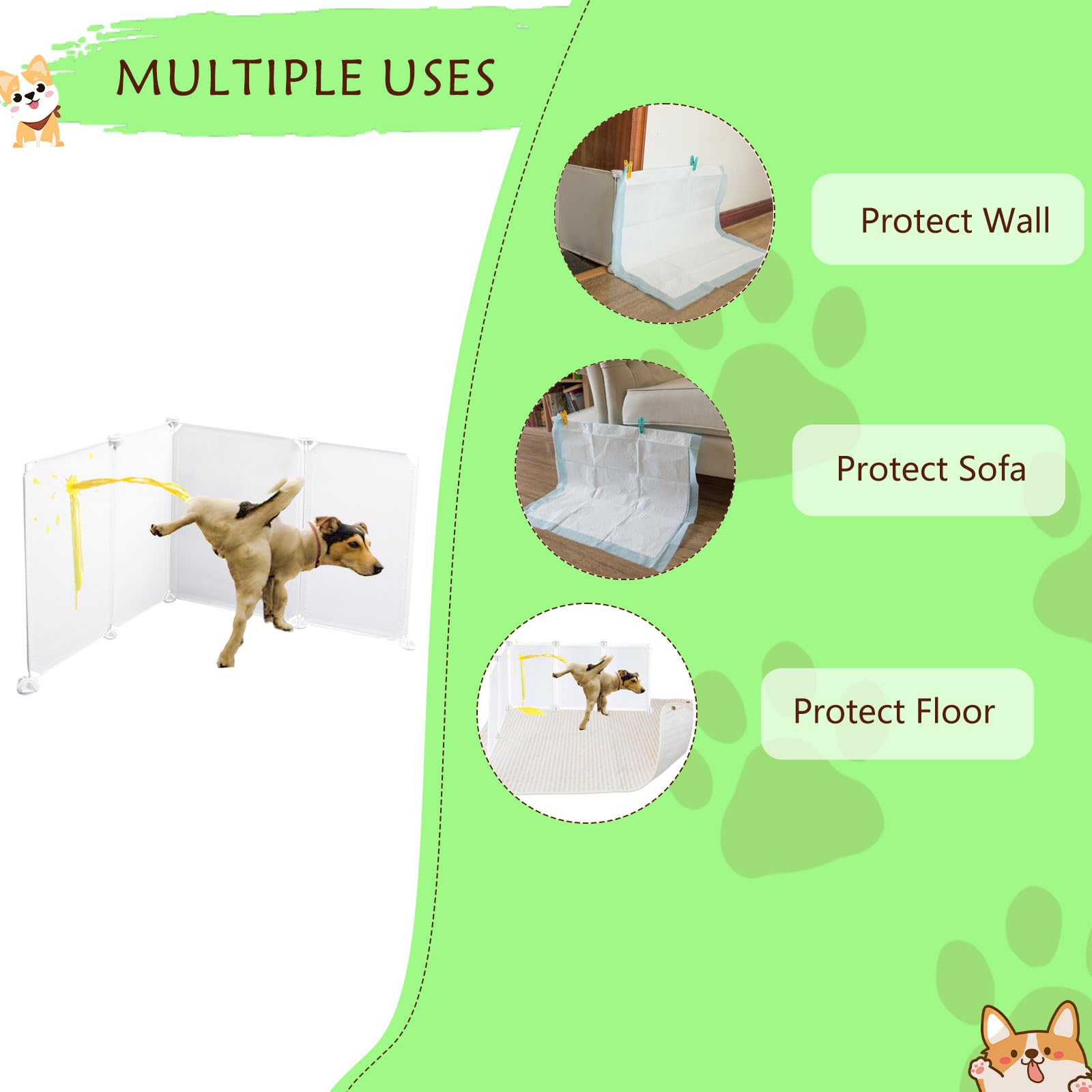 Bencacawinstyle waterproof material guard keeps urine contained and surfaces dry.