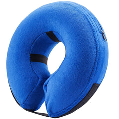 BENCMATE cono inflable azul para perros, comodidad y visibilidad sin obstrucciones.