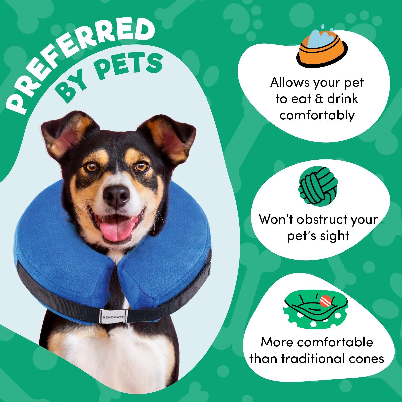 BENCMATE inflatable cone with measurement tips helps size your pet accurately