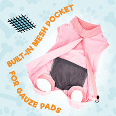BENCMATE dog recovery suit pink easy-to-put-on, quick-dress design helps daily use