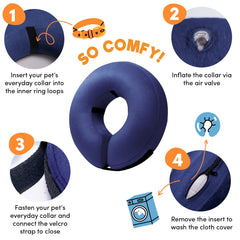 BENCMATE soft-donut collar closeup shows gentle washable fabric for daily use.