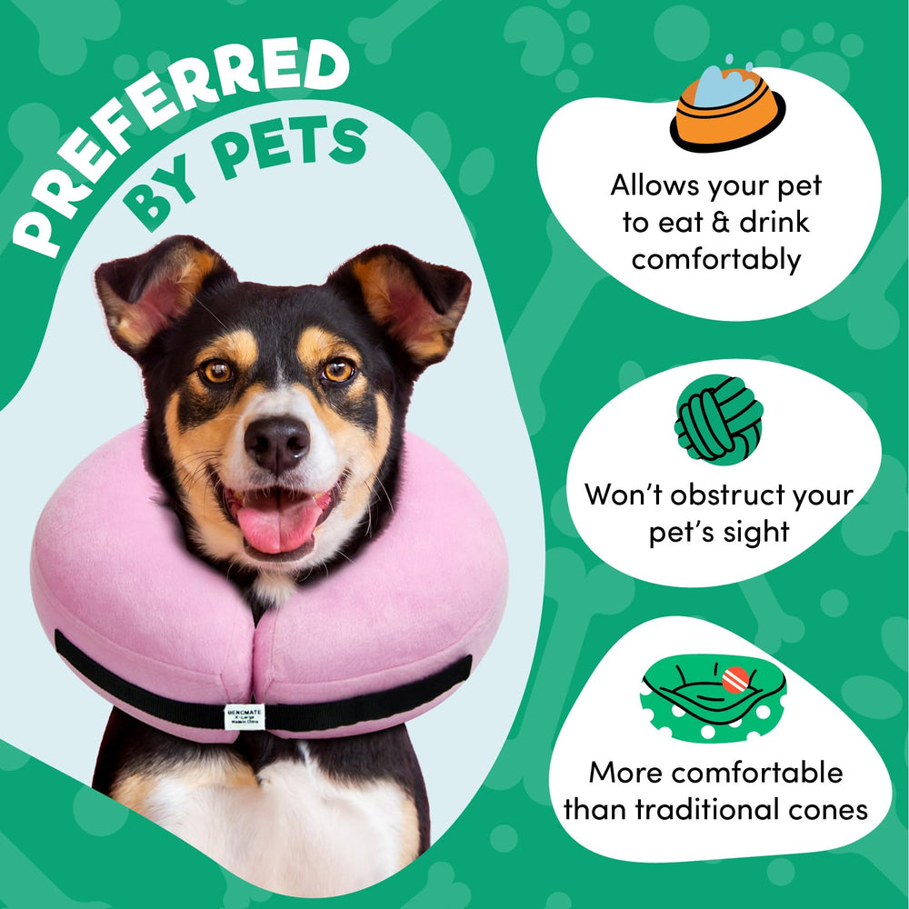 Bencmate donut collar soft material keeps pets comfortable during recovery.
