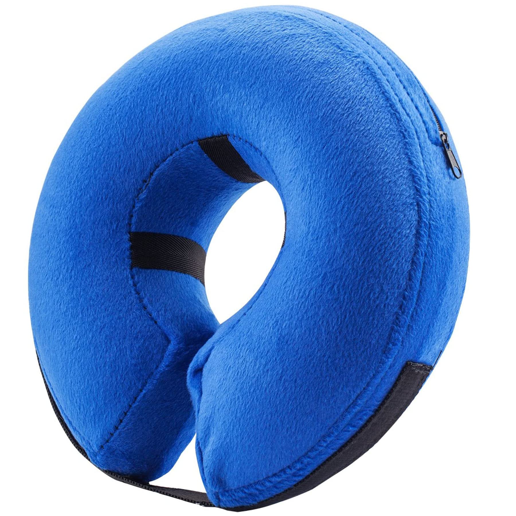 BENCMATE inflatable dog cone blue side view for post-surgery protection