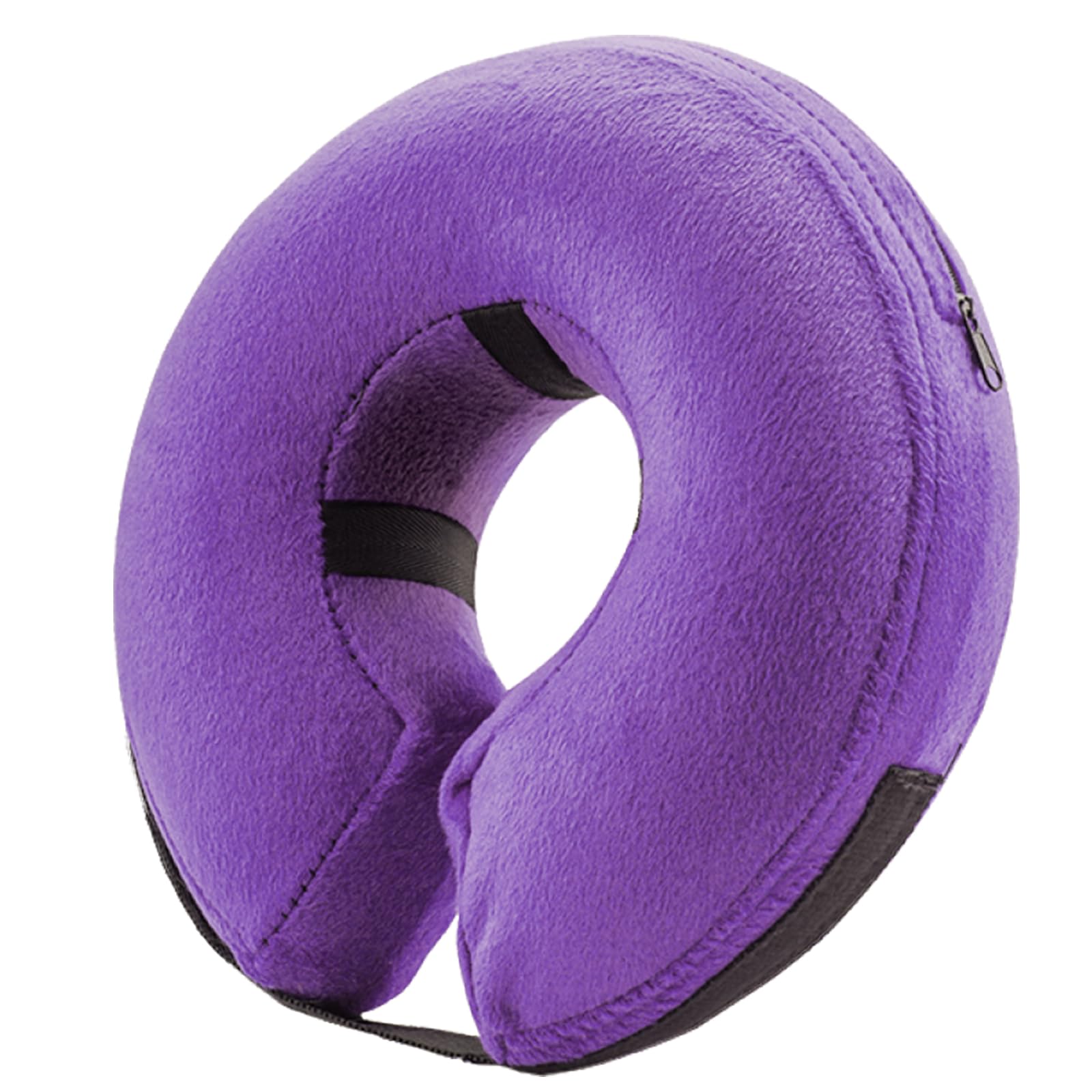 BENCMATE inflatable dog cone collar XL purple, outside view, comfortable recovery protection during activity