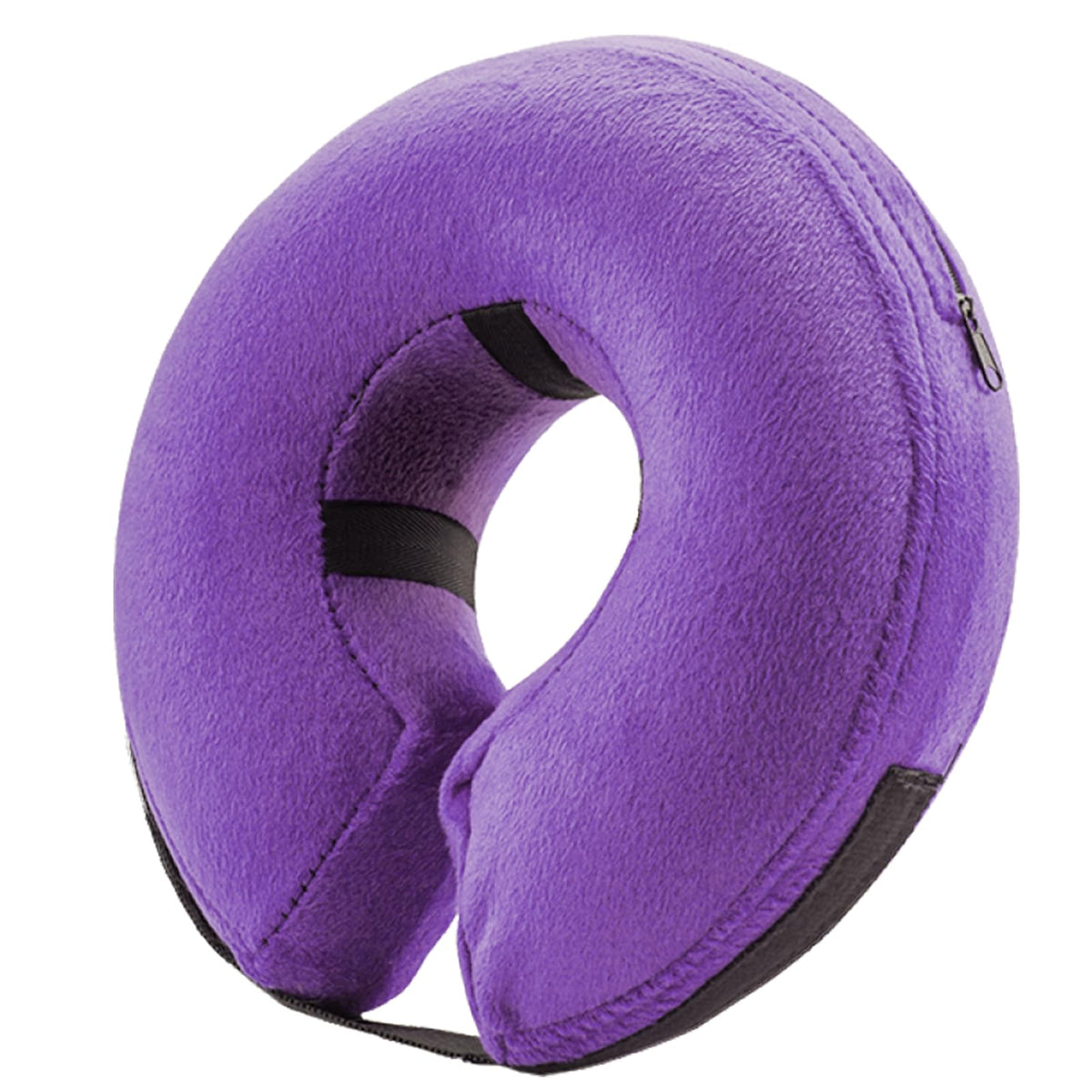 BENCMATE inflatable dog cone collar XL purple, outside view, comfortable recovery protection during activity