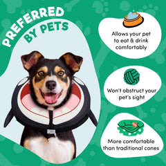 BENCMATE inflatable dog cone Orca Medium, interior ring view stabilizes with a collar for secure wear