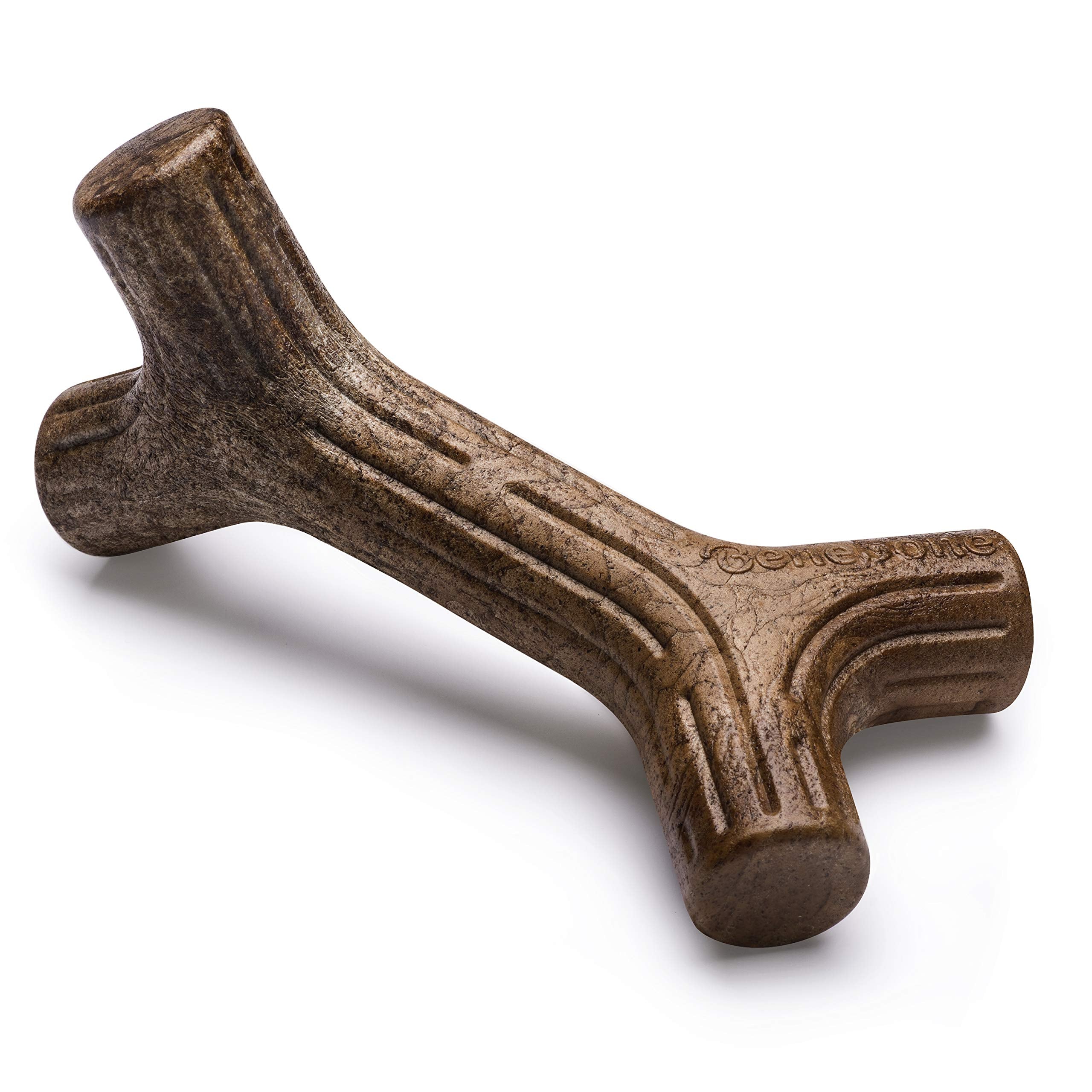 Benebone Maplestick durable-wood-chew in action, long-lasting chew for strong chewers.