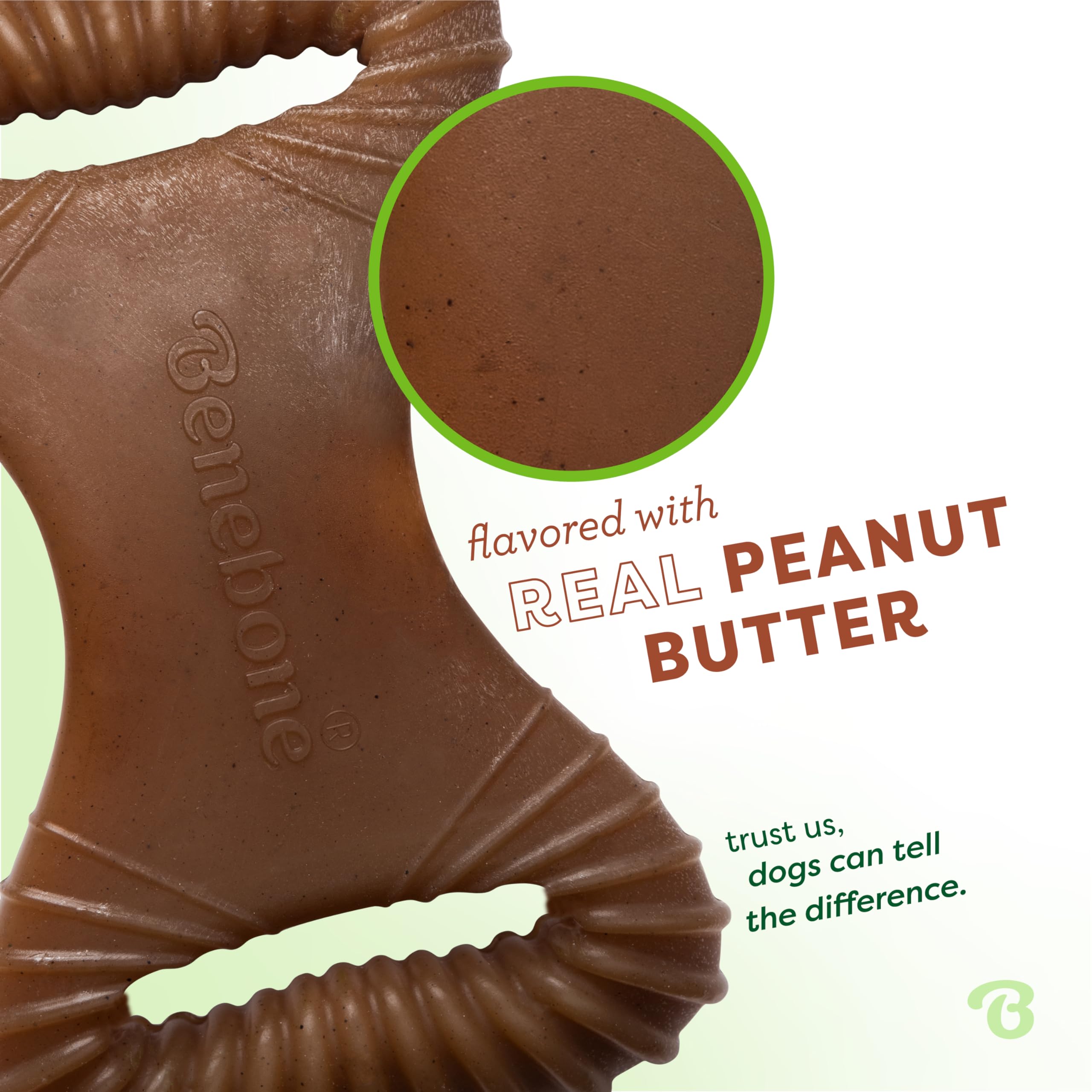 Benebone real peanuts flavor close-up highlighting natural peanut taste.