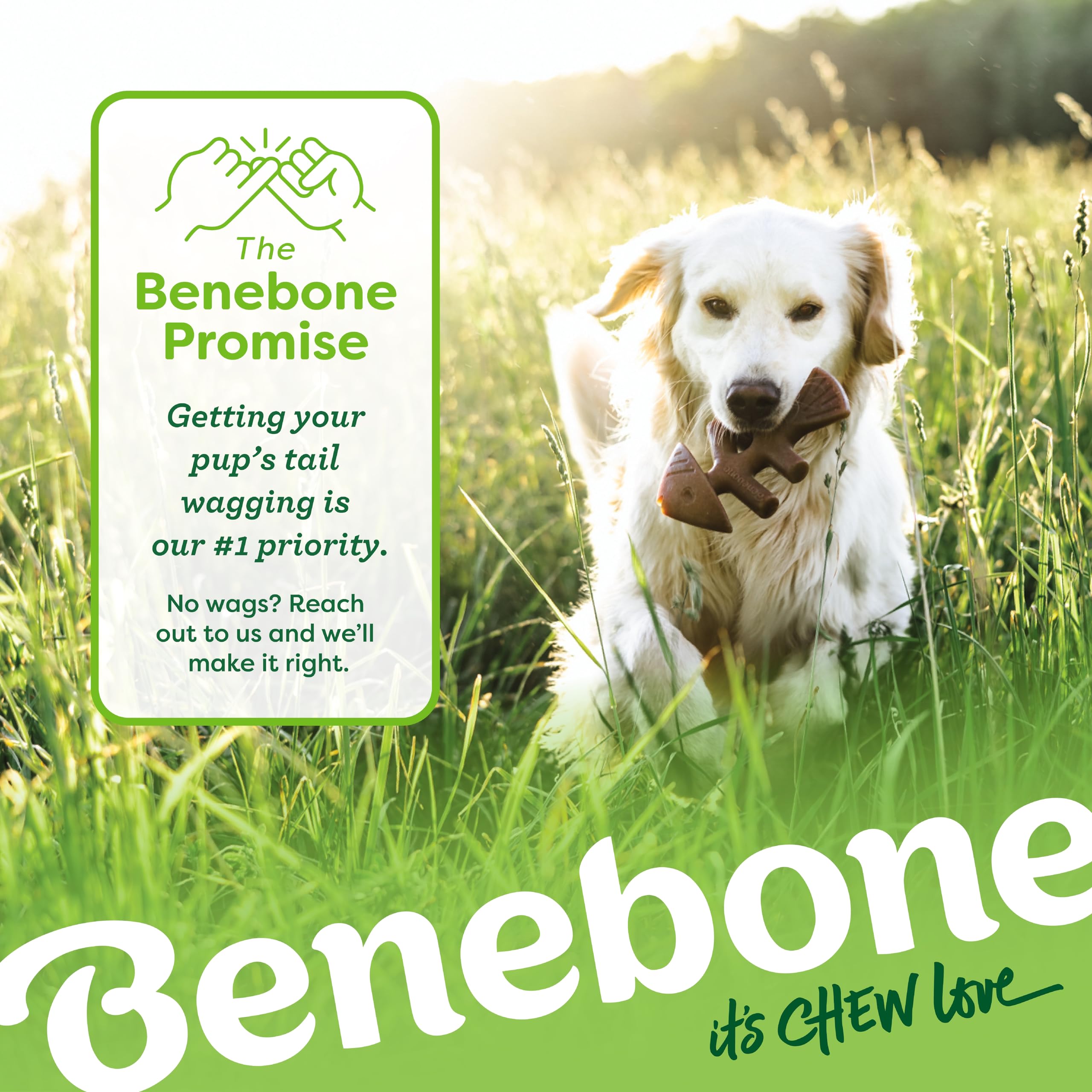 Benebone safety guidance for supervised chewing on-pack.