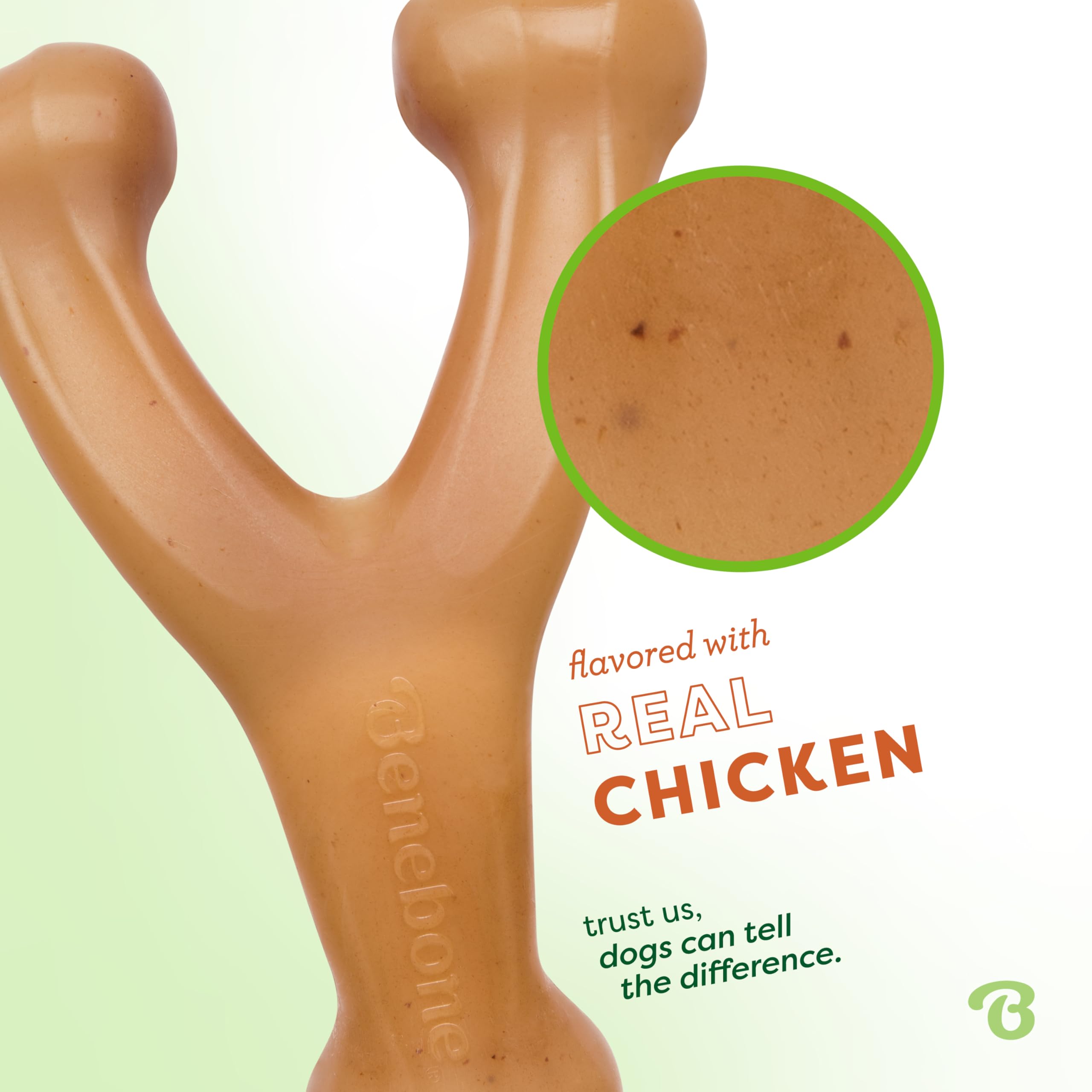 Benebone Wishbone paw-friendly grip facilitates easy pickup and chewing.