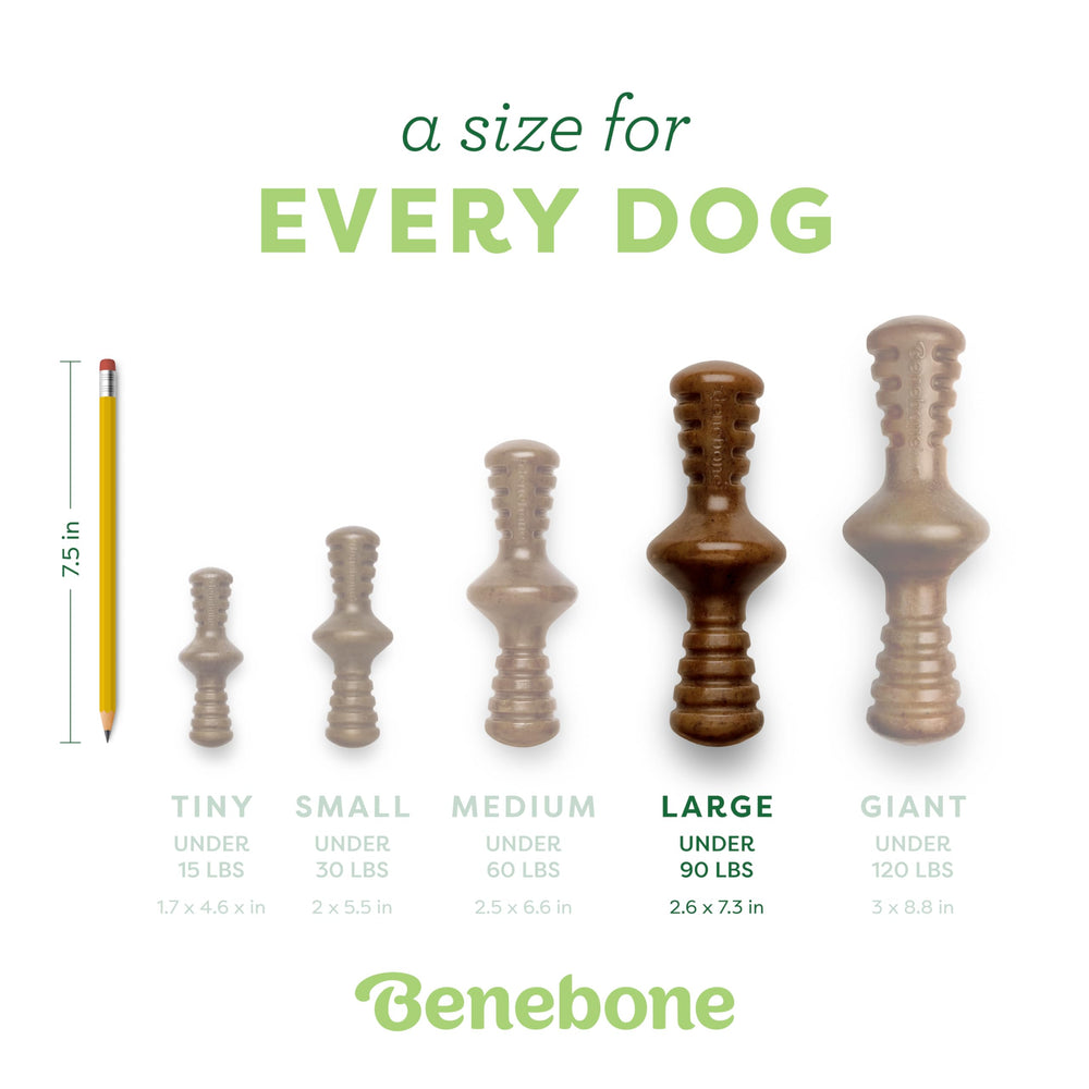 Benebone Zaggler real-chicken flavor detail to attract dogs during play.