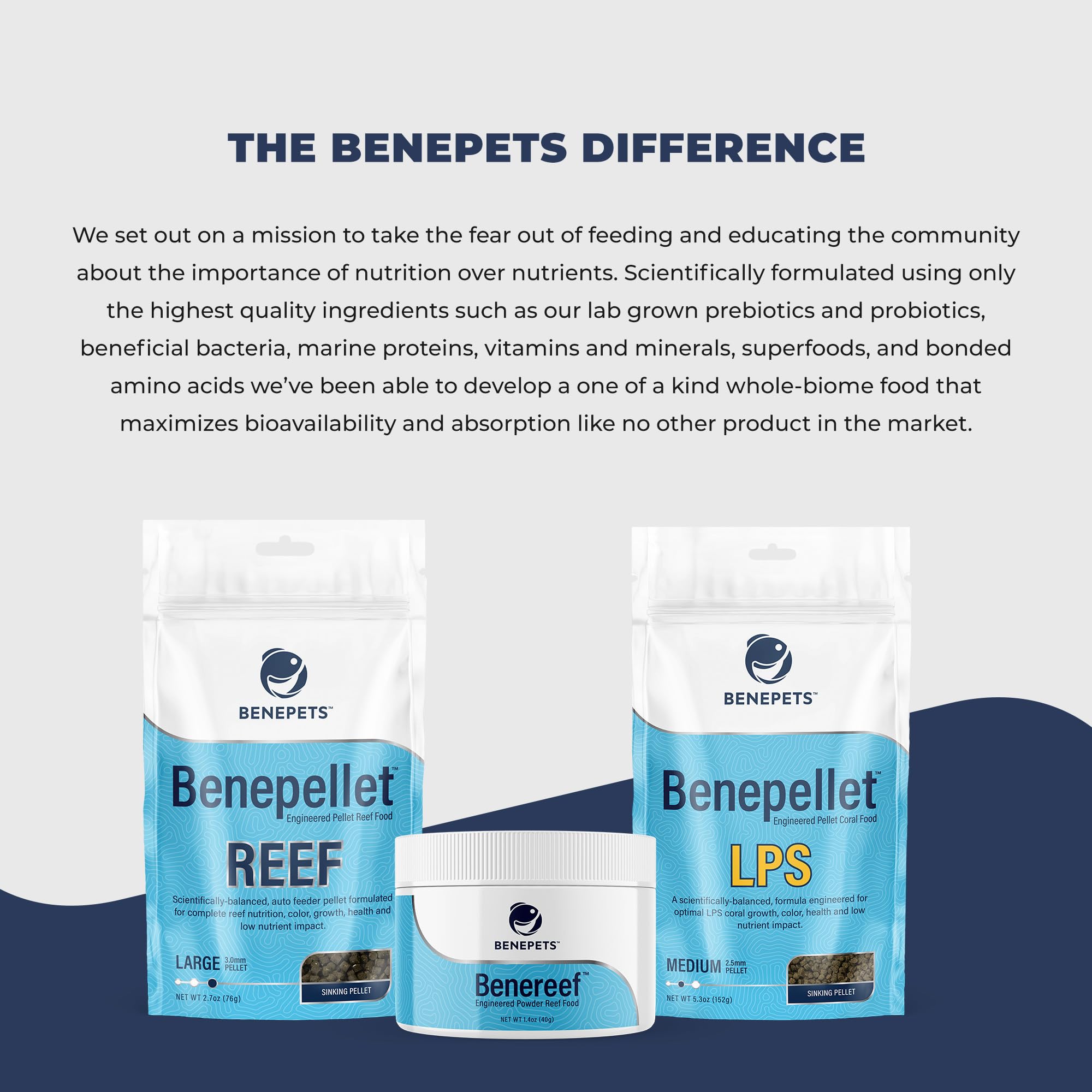 Benepets BeneReef Made in USA label highlights quality control and freshness