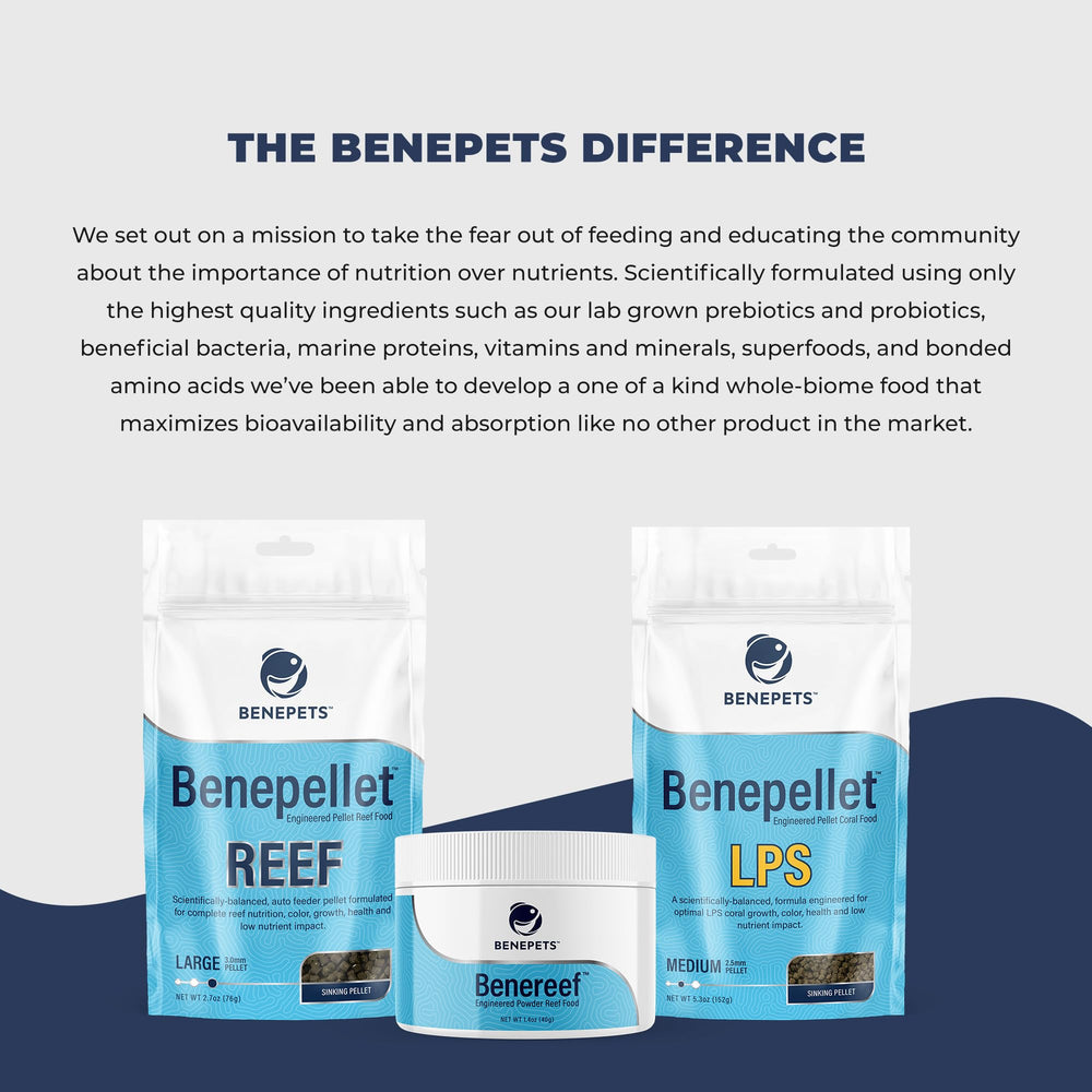 Benepets BeneReef Made in USA label highlights quality control and freshness