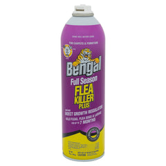 Bengal Full Season Flea Killer Plus aerosol can demonstrates ready-to-use treatment
