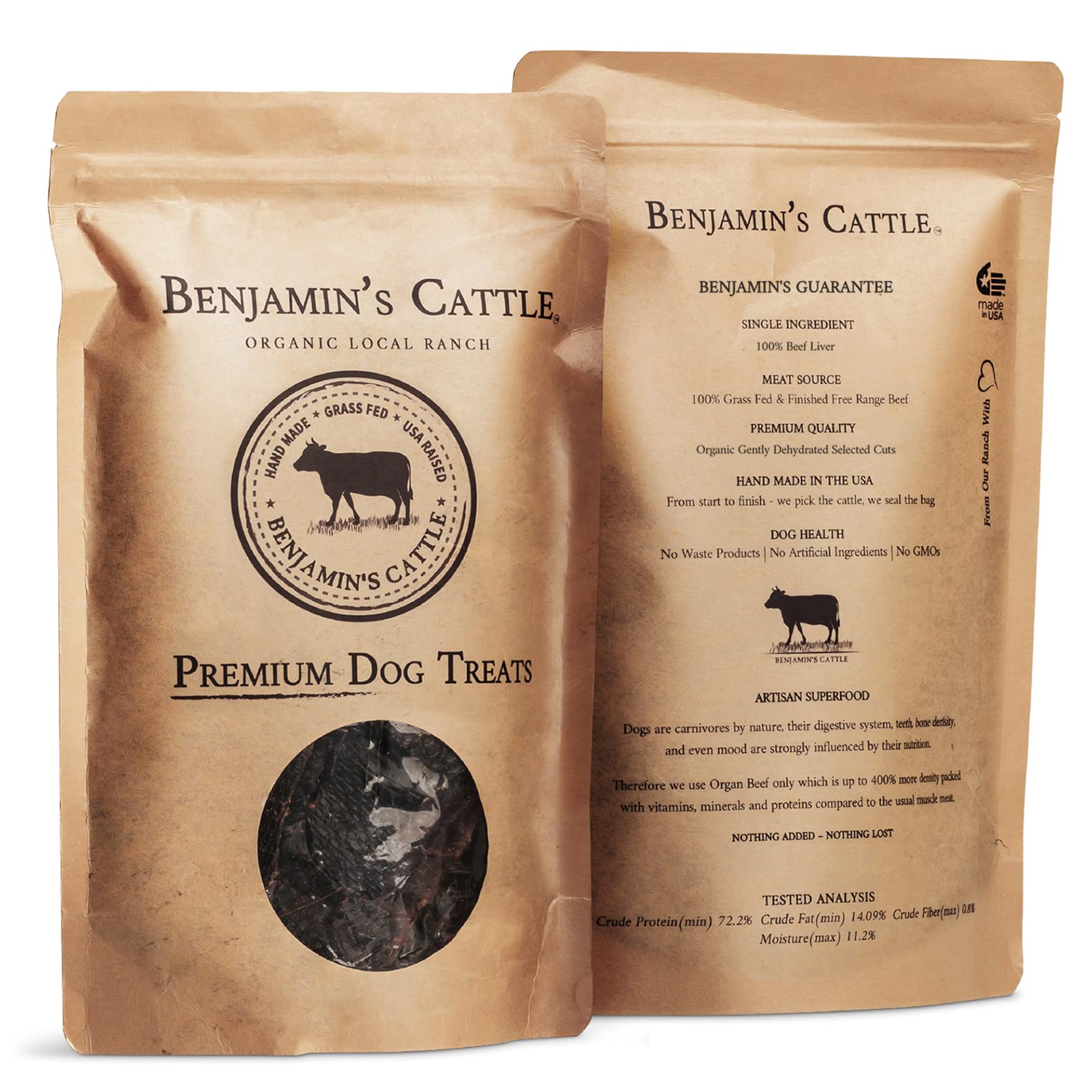 Benjamin's Cattle beef liver slices showing rich color for training rewards