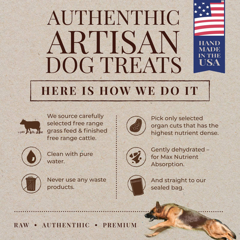 Benjamin's Cattle handmade dog treats presented as premium single-ingredient chews