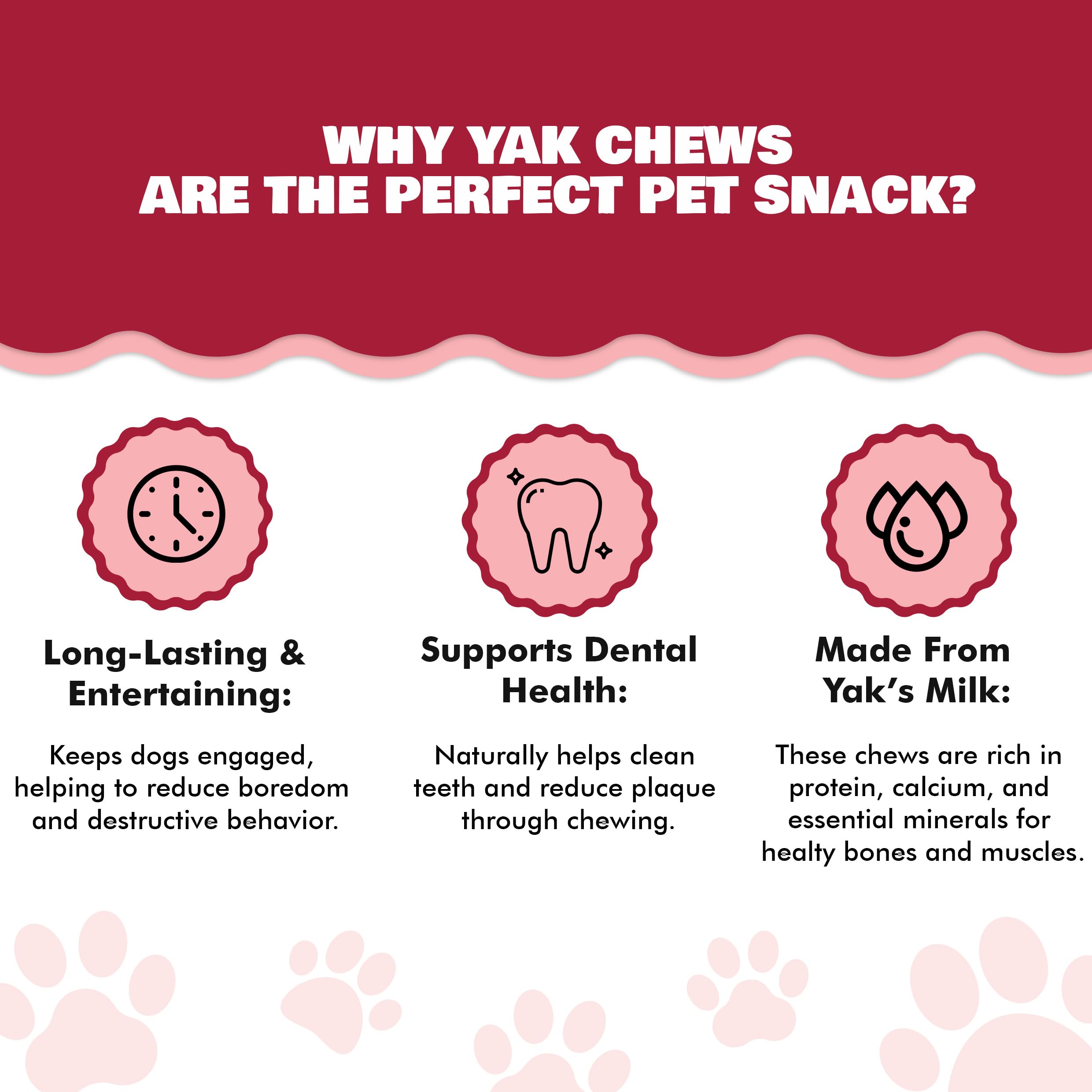 Benji & Louie Yak Chews medium dog chew held for dogs, showcasing size-appropriate engagement.