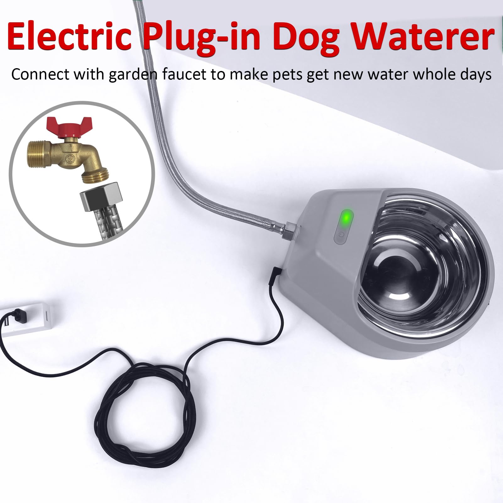 Bentopal dog water fountain, side view highlighting large capacity and auto-replenish.