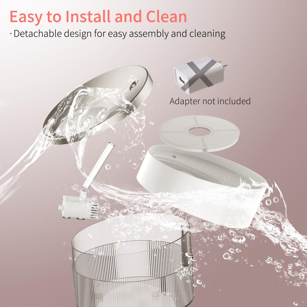 BeQ Cat Water Fountain side view showcases compact ABS body and modern look.