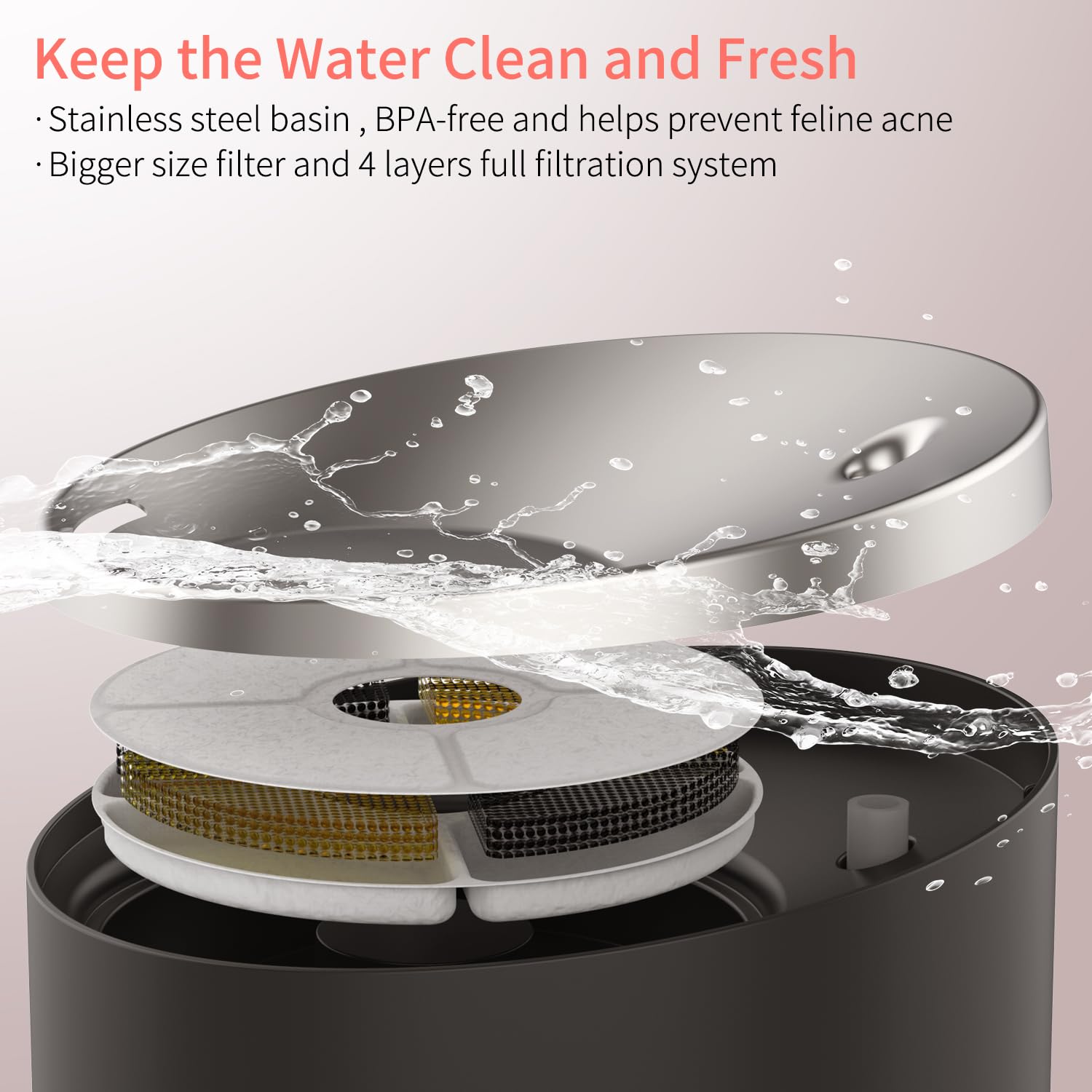 beQ translucent body view helps monitor water level at a glance.