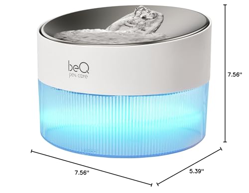 BeQ Cat Water Fountain visible water level with LED indicator for easy monitoring.