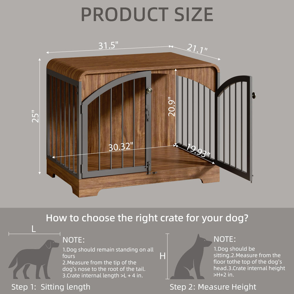 Berenlefe farmhouse dog crate side table setup demonstrates versatile living-room use and privacy.
