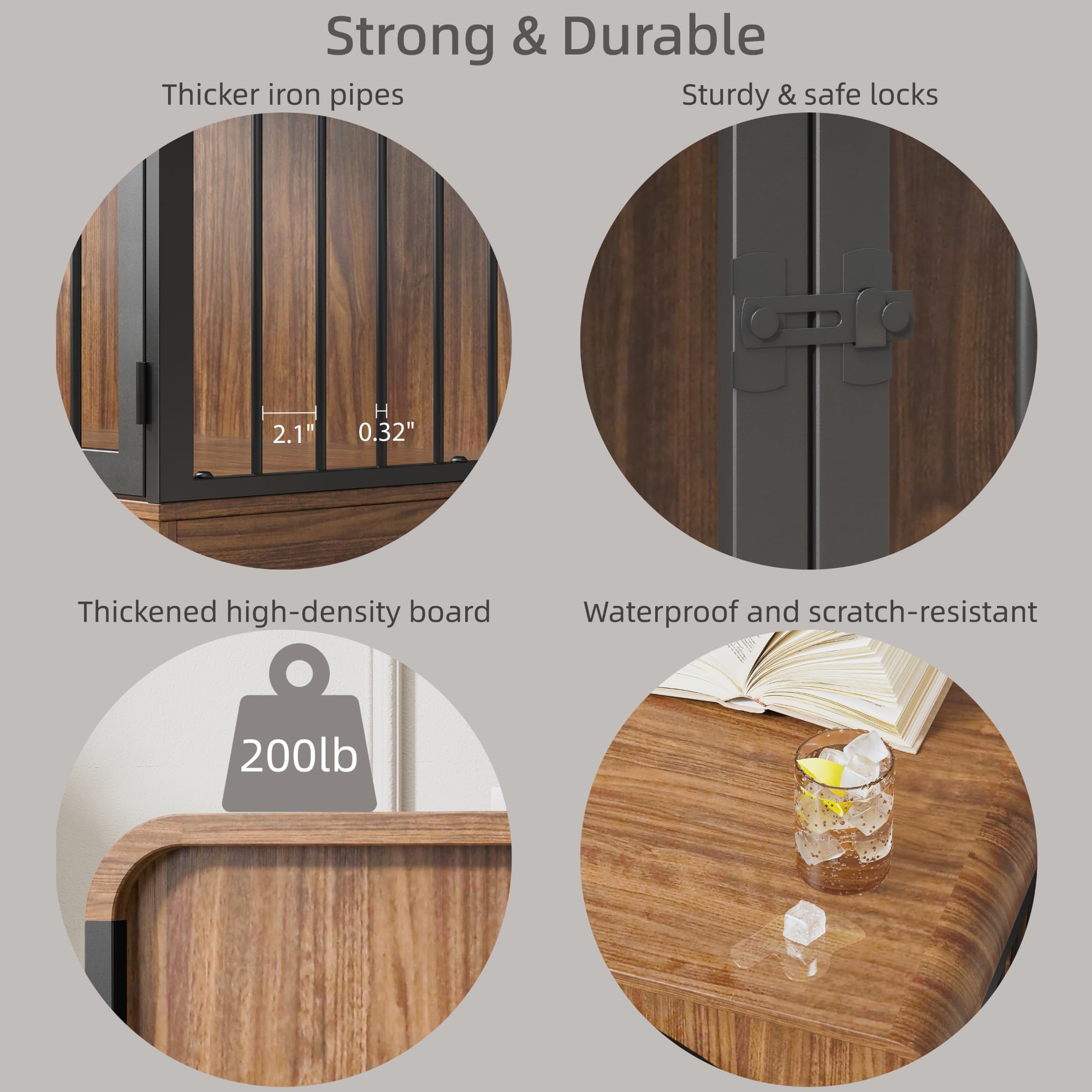 Berenlefe wooden kennel furniture dimensions emphasize ample interior space and comfort.