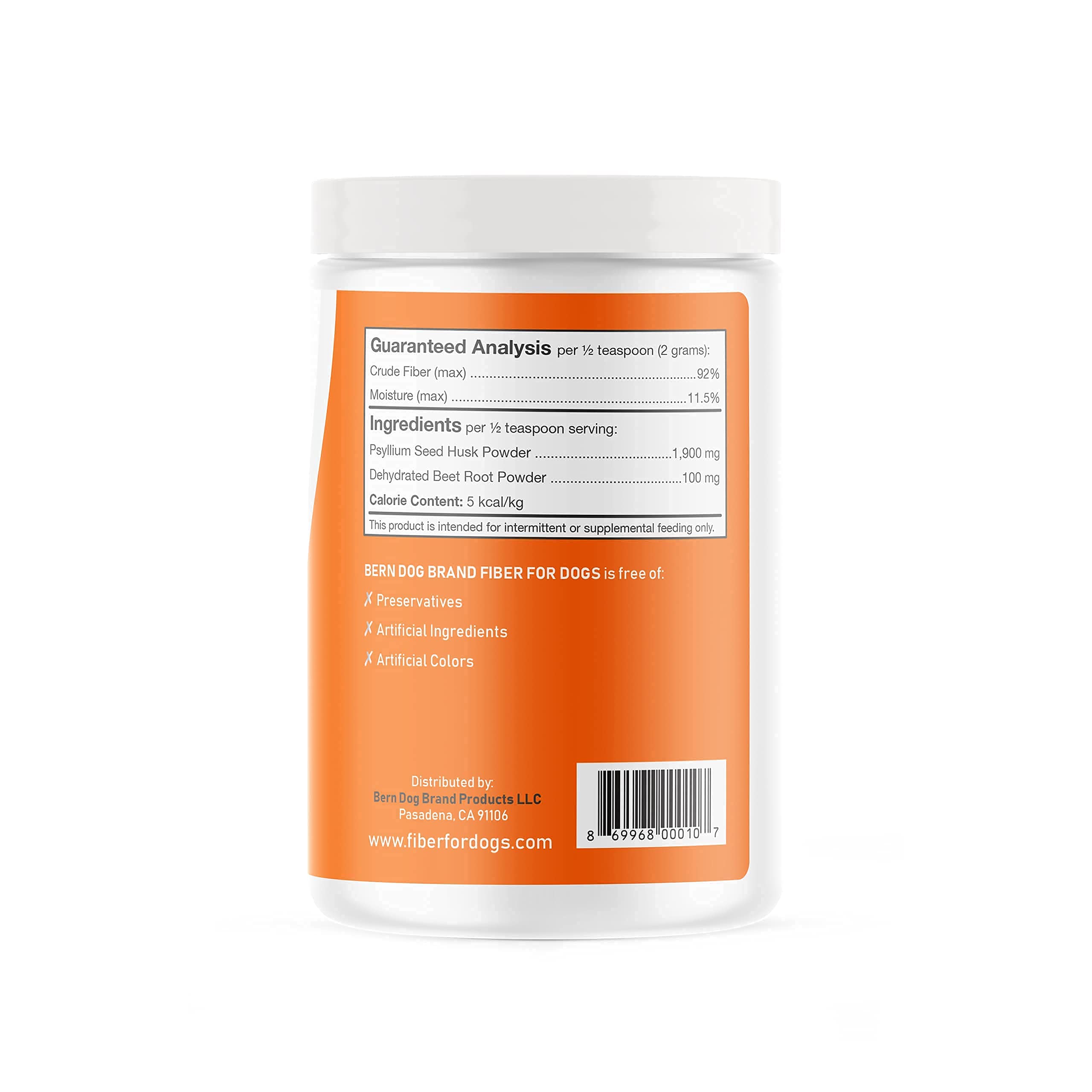 Bern Dog Brand Fiber for Dogs scoop-dispense usage demonstrates easy daily mixing.