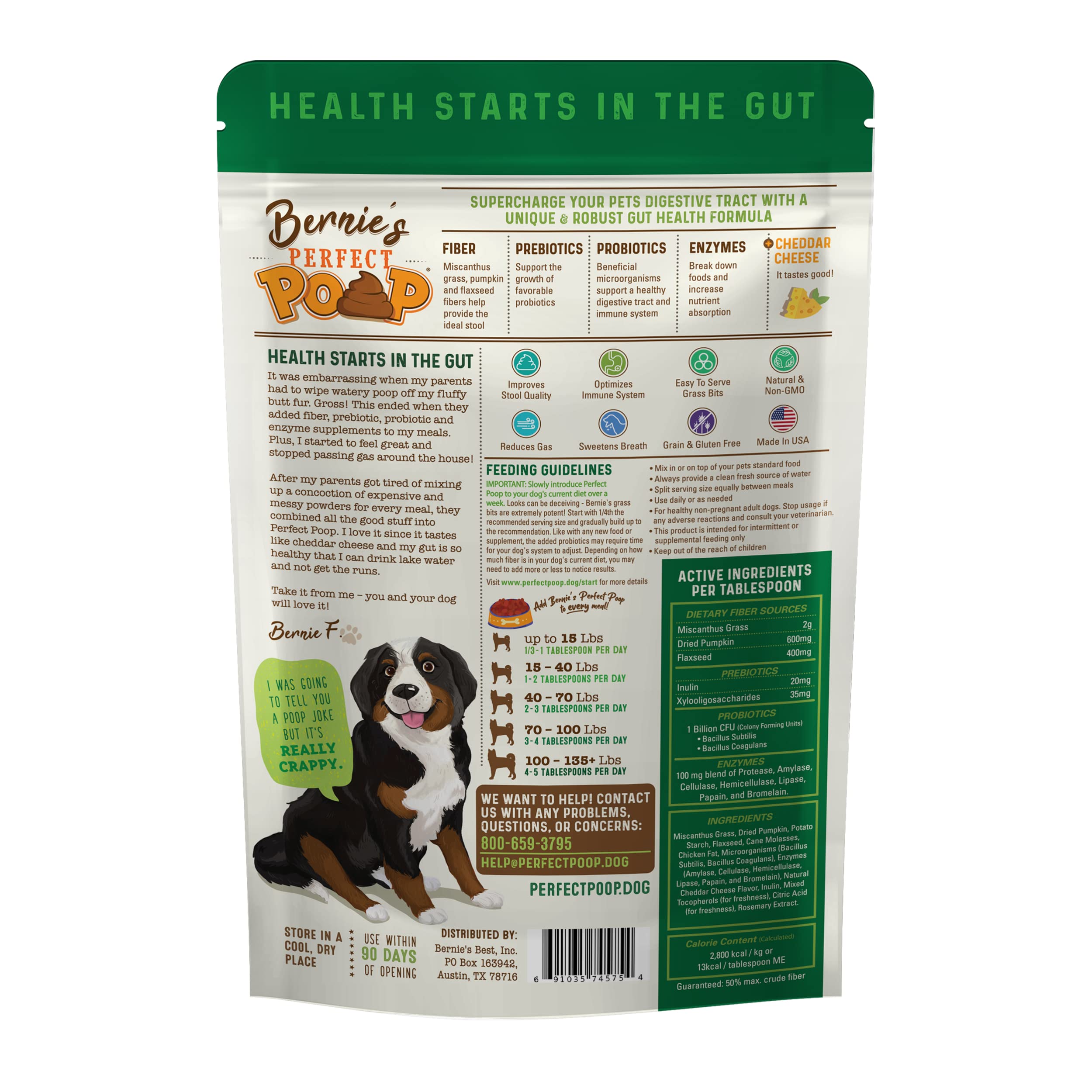 Bernie's Perfect Poop: botella de pollo para favorecer la absorción de nutrientes.