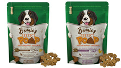 Bernie's Perfect Poop bottle pour demonstrates easy daily serving for canine digestion support