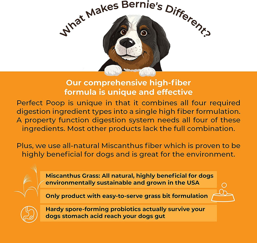 Bernie's Perfect Poop: fibra y prebióticos para un tracto digestivo equilibrado.