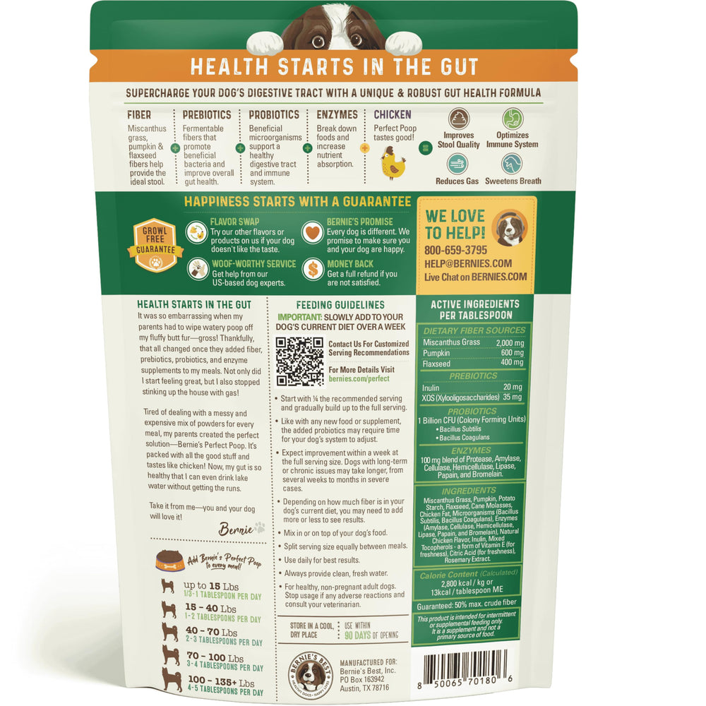 Bernie's Perfect Poop prebiotics emphasizes gut-friendly boost for nutrient absorption