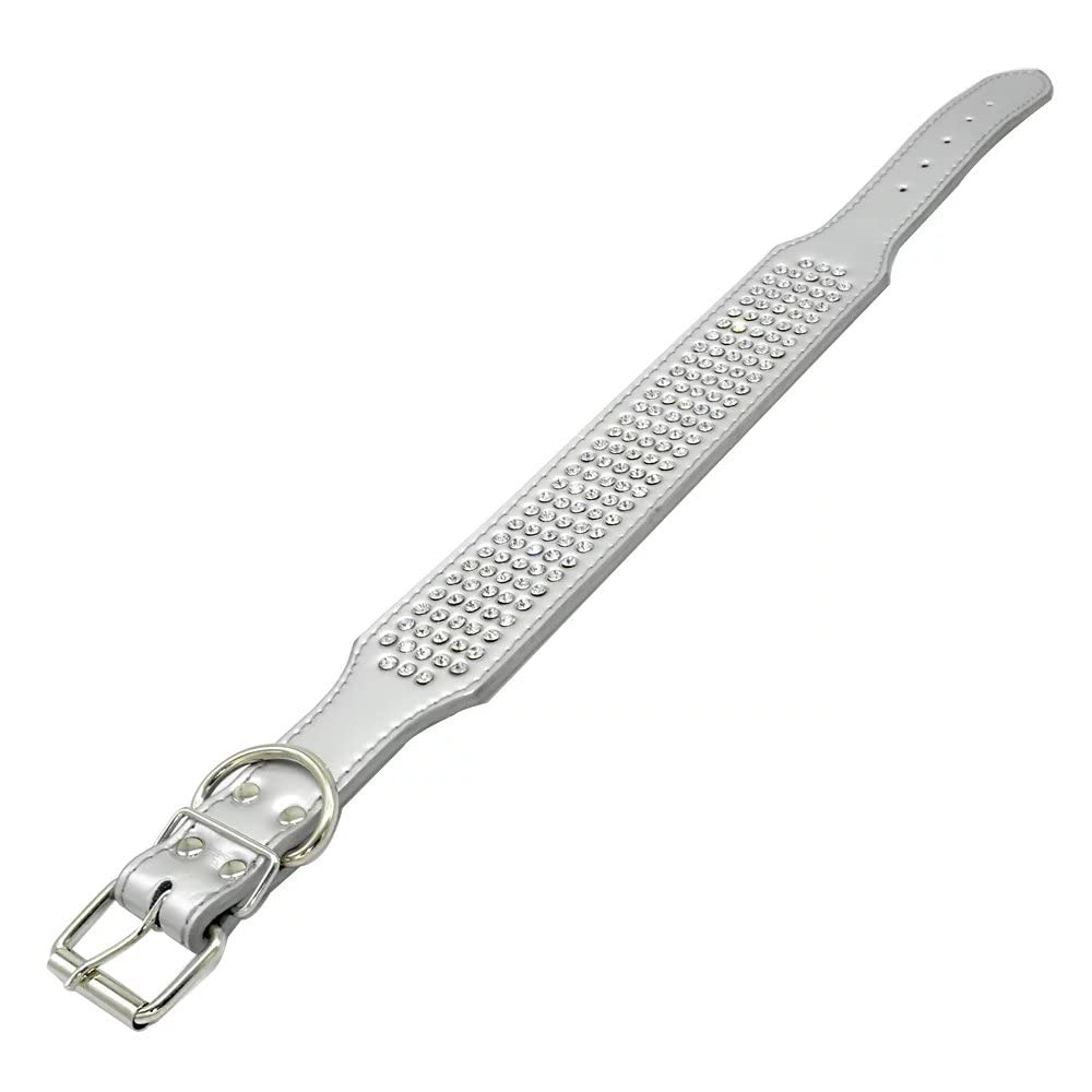 Berry Pet Rhinestones Collar side view highlighting 2-inch wide strap