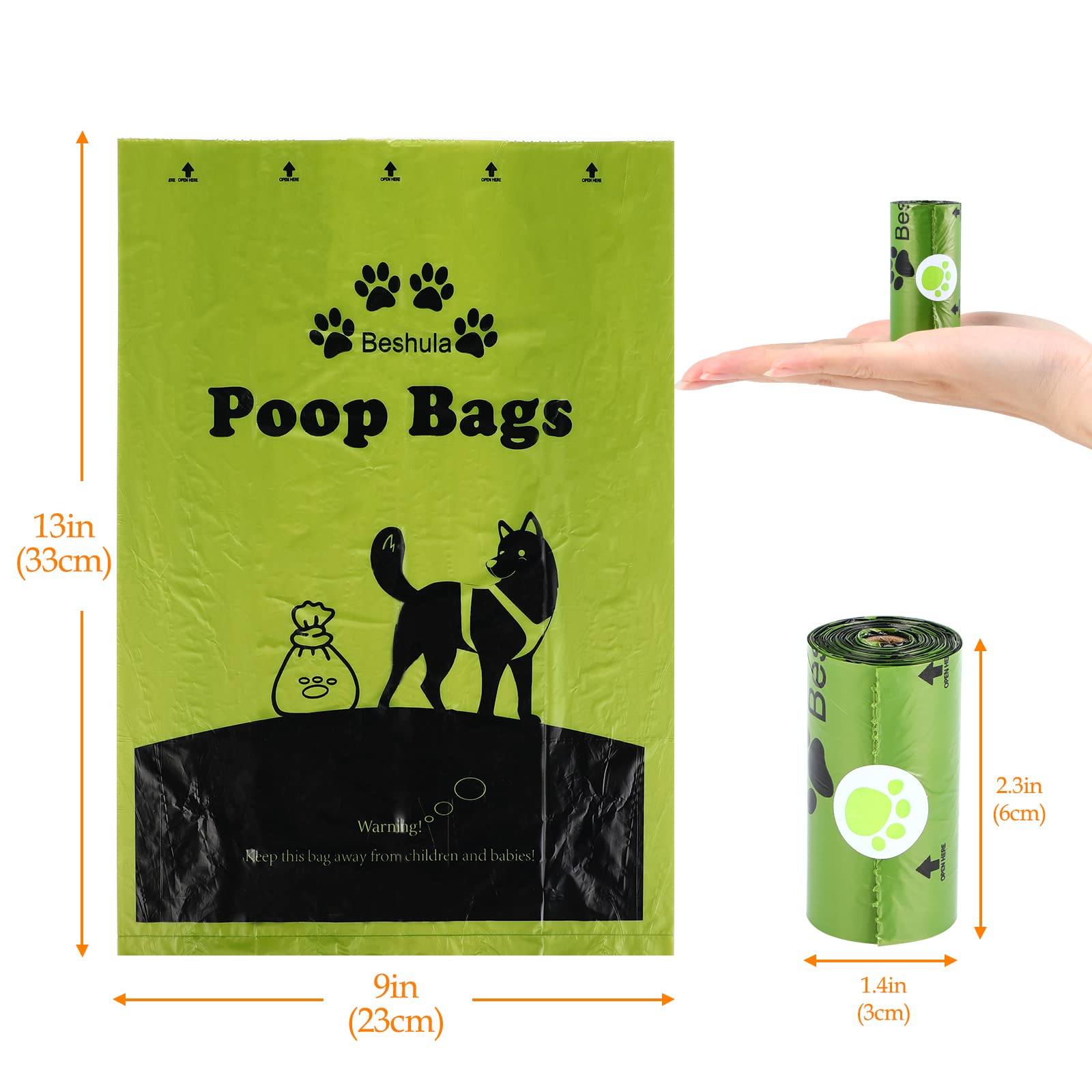 Beshula dispenser-on-walks setup keeps bags accessible during outings