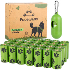 Beshula dog poop bags rolls with dispenser for quick, mess-free cleanup on walks