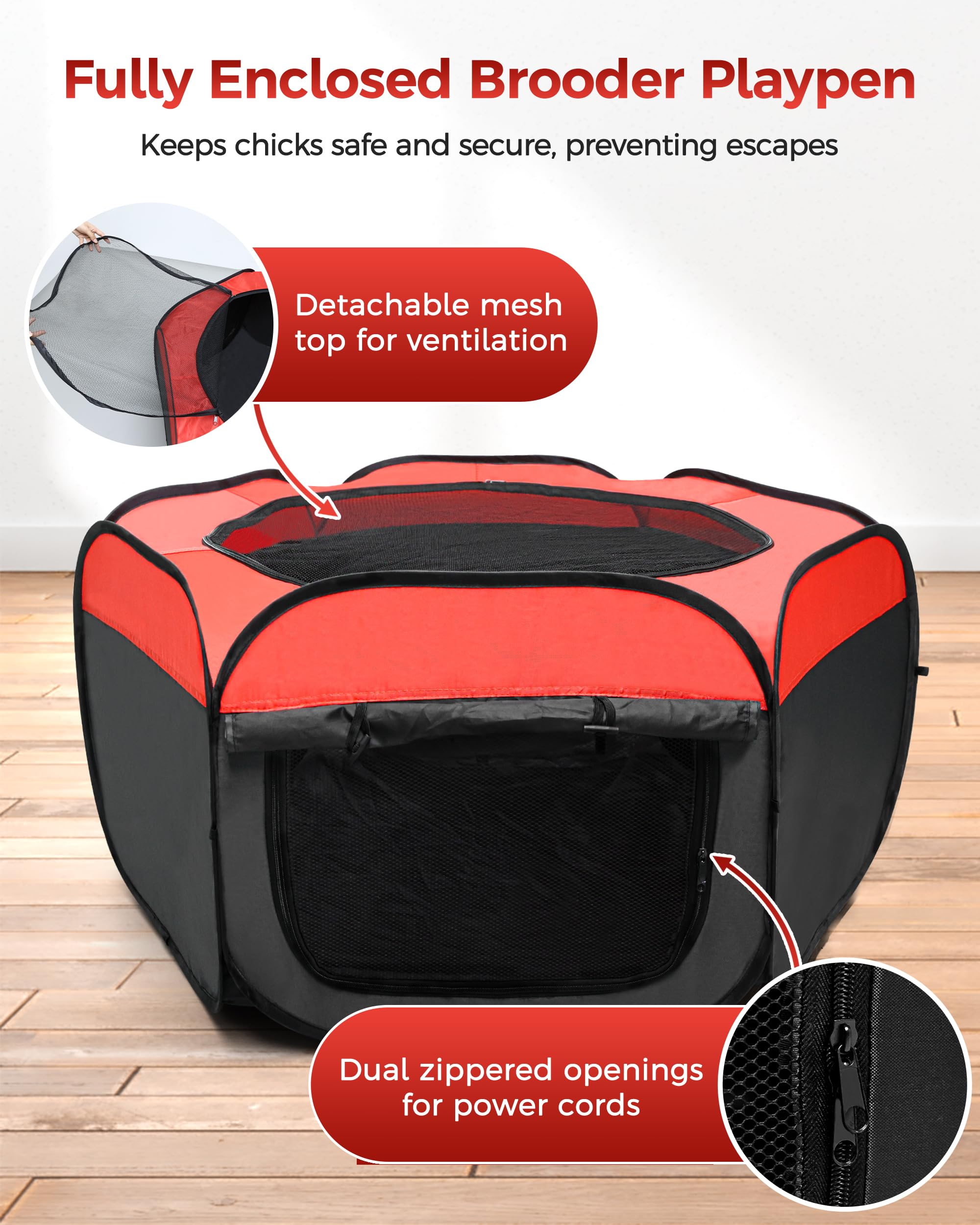 Besly Large Brooder Box safe, durable Oxford fabric ensures long lasting use.