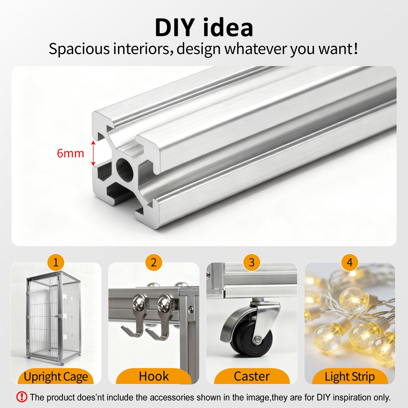 BESNEW DIY modular parts image illustrates customizable features.