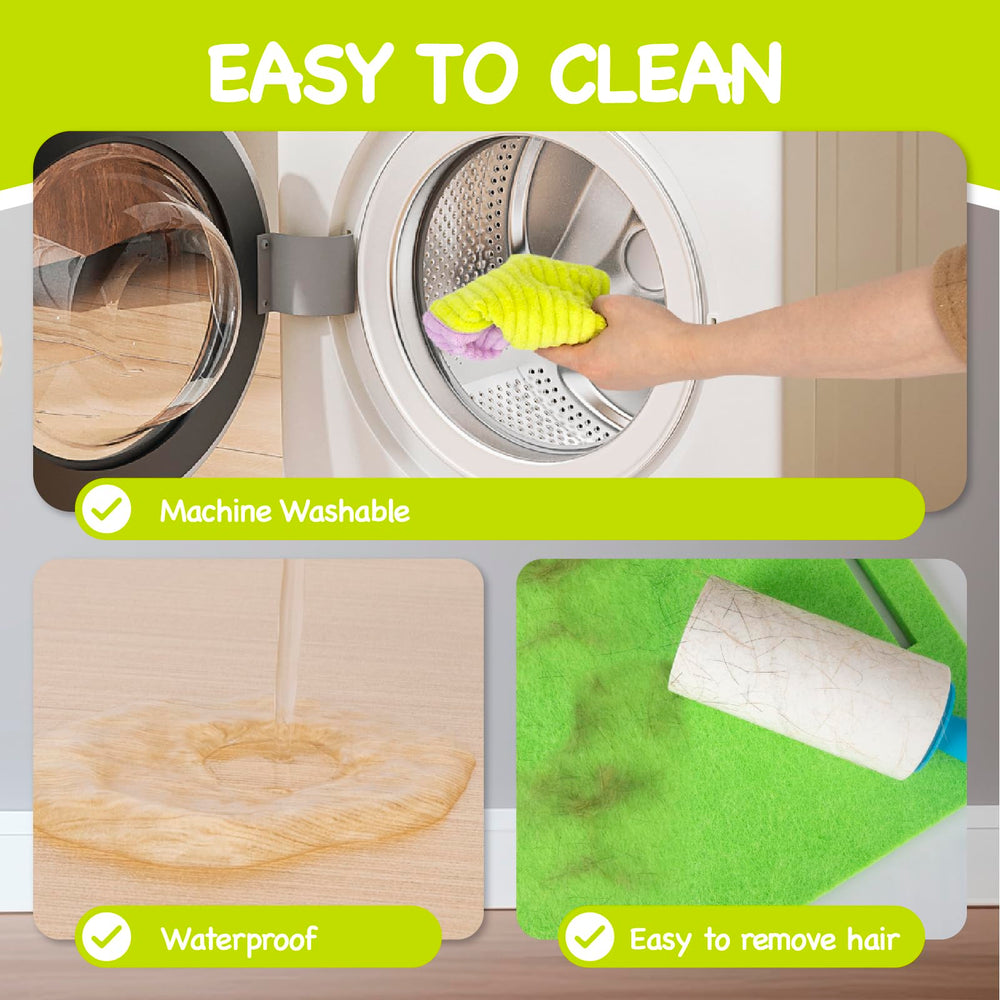BESNEW easy-clean design image showing wipeable platform and machine-washable hammock.